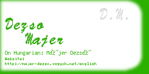 dezso majer business card